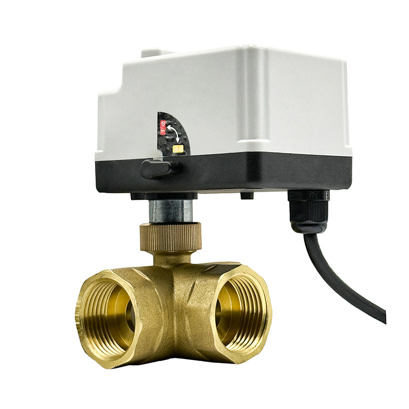 3 Way Motorized Ball Valve Electric Ball valve Brass Ball Valve Two Line Control With Manual Switch Manufacturer