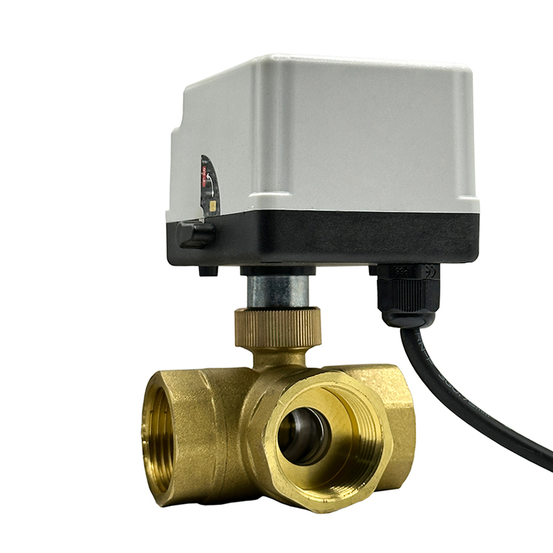 3 Way Motorized Ball Valve Electric Ball valve Brass Ball Valve Two Line Control With Manual Switch Manufacturer