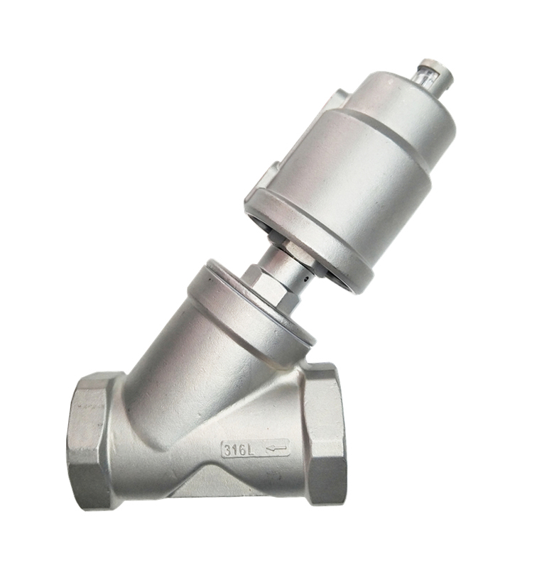 Stainless Steel Pneumatic Seat Valve Thread Connection Actuator Pneumatic Angle Seat Valve For Steam Gas Oil