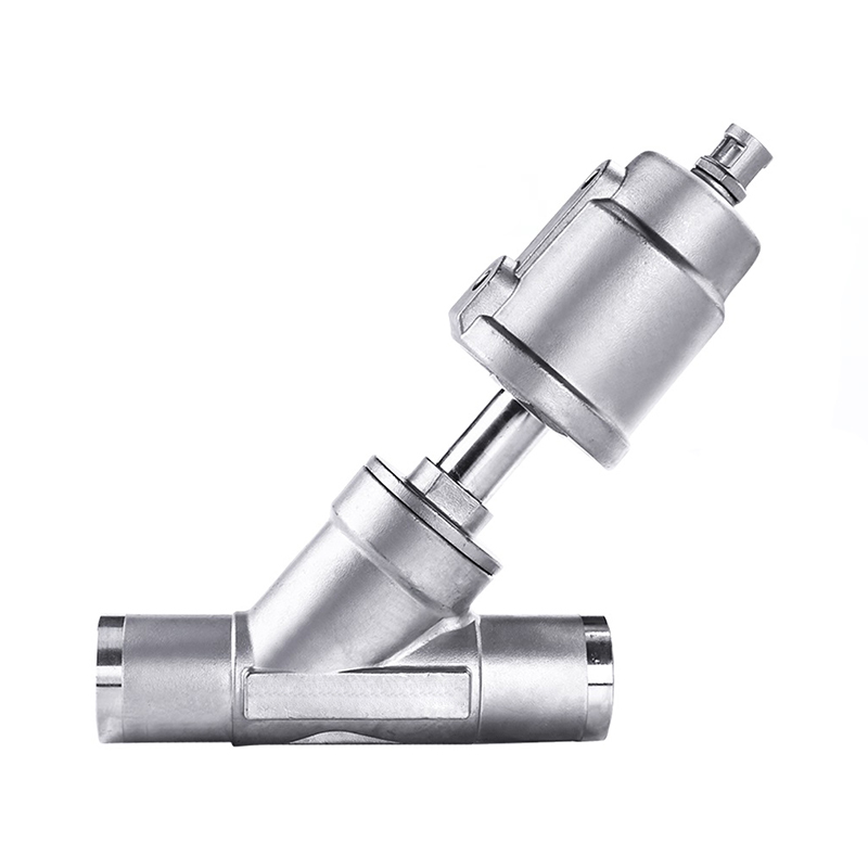 2-way Y-pattern Normally Closed 304 Stainless Steel Pneumatic Welding Angle Seat Valve 16bar For Gas